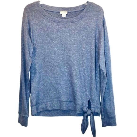 J. Crew  Lightweight Sweater with Tie at Waist in Blue Heather Women’s S - Picture 1 of 4